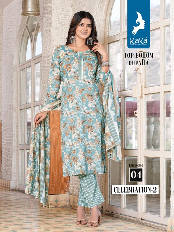 Kaya Celebration 2 Cotton Kurti Bottom With Dupatta Collection